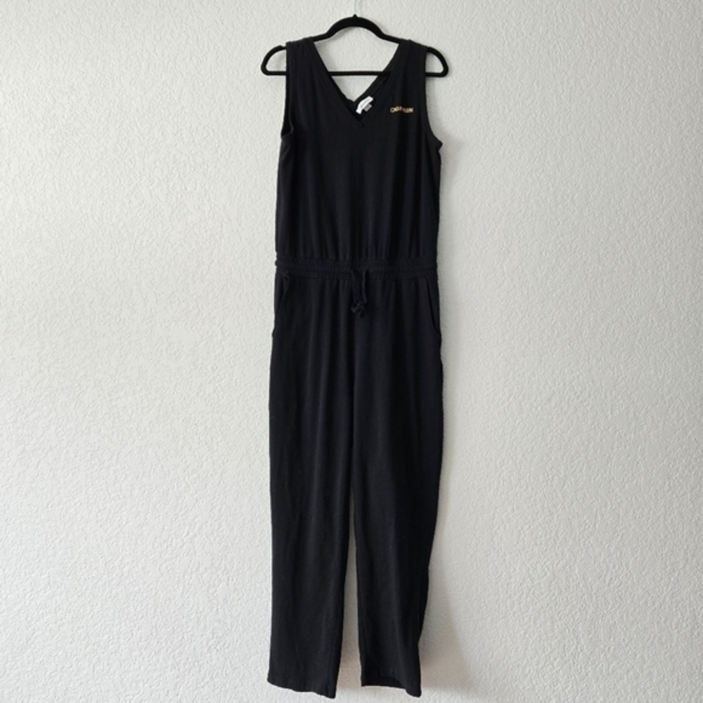 Calvin Klein M Black Sleeveless Cotton V neck‎ Jumpsuit